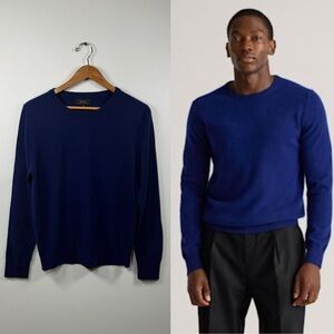 Quince Mongolian Cashmere Crewneck Sweater Deep Ocean Medium